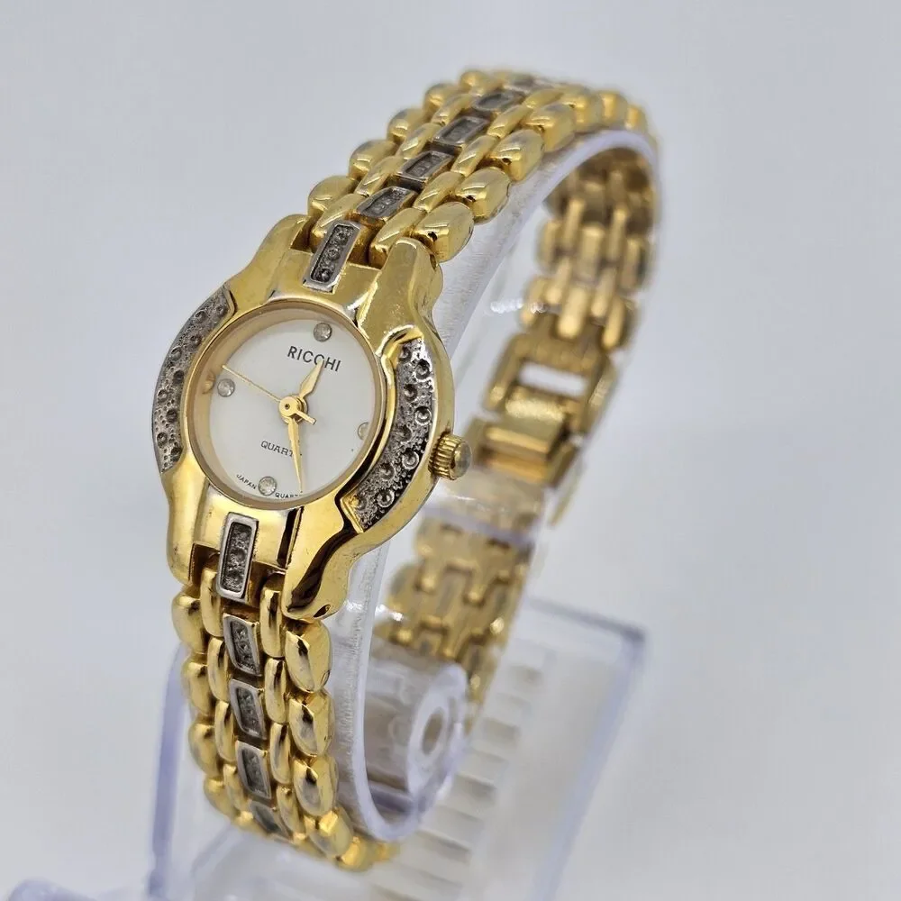 22MM Women's Watch White Dial Two Tone Bracelet‎ Band 6.5